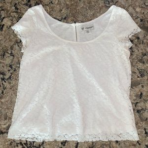 American Eagle White Lace Top